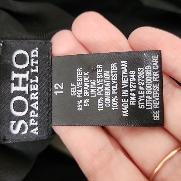 👉*NWT* SEXY LONG BLACK DRESS W/ BLACK LACE & SIDE SLIT ~SIZE: 12 ~40s RETRO - Picture 12 of 14